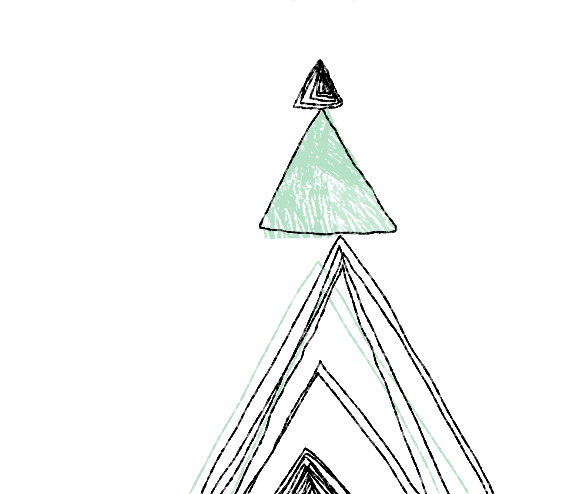 Stacked triangle illustration with color pop